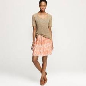 J. Crew Orange Ikat Mini Swing Skirt